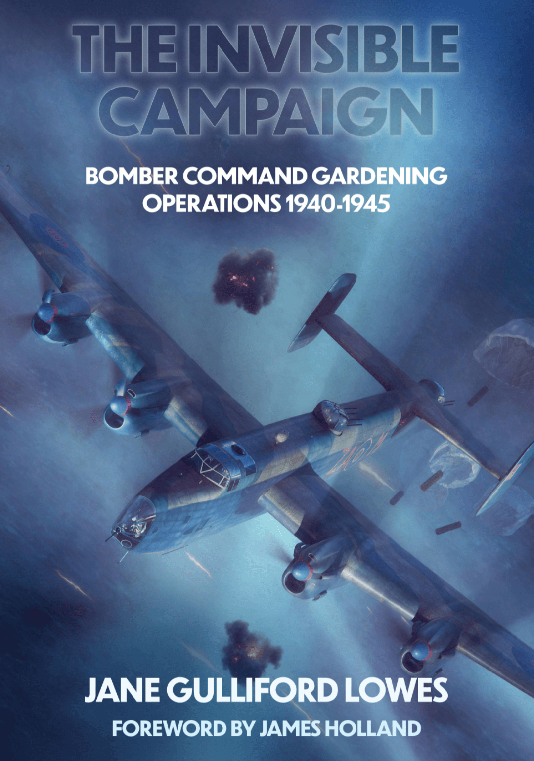 A colour book cover with a Lancaster aircraft