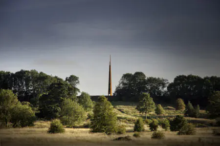 An aerial view of the IBCC spire