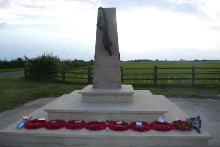 Colour image of a memorial to 12 & 626 Sqns at Wickenby